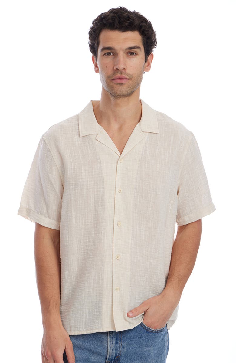 PX Slub Camp Shirt, Alternate, color, Cream