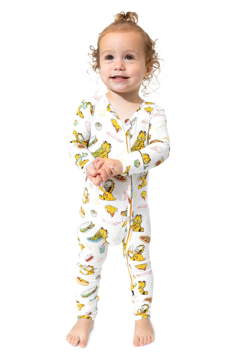 Bellabu Bear x Garfield Food Fitted One-Piece Convertible Pajamas, Alternate, color, 
