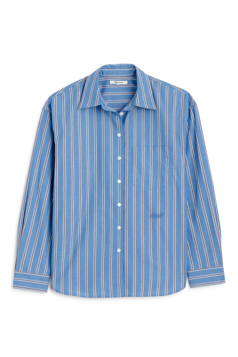 Stripe Button-Up Shirt, Alternate, color, ATLAS BLUE STRIPE