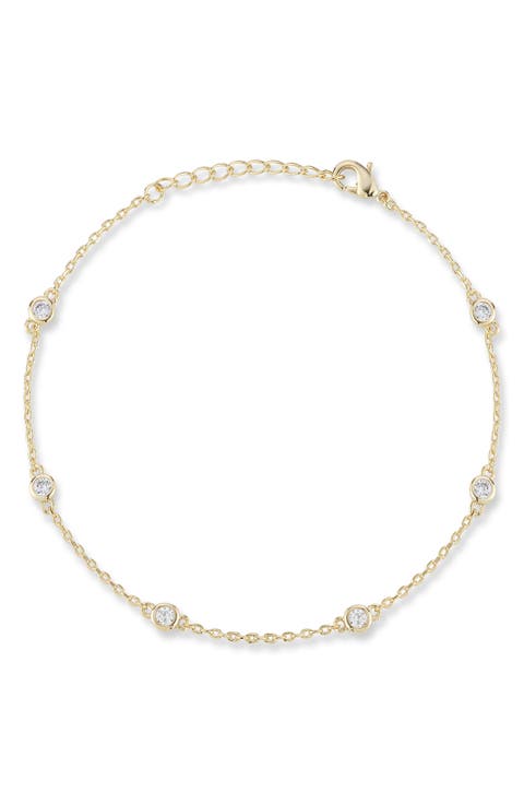 Cubic Zirconia Station Bracelet