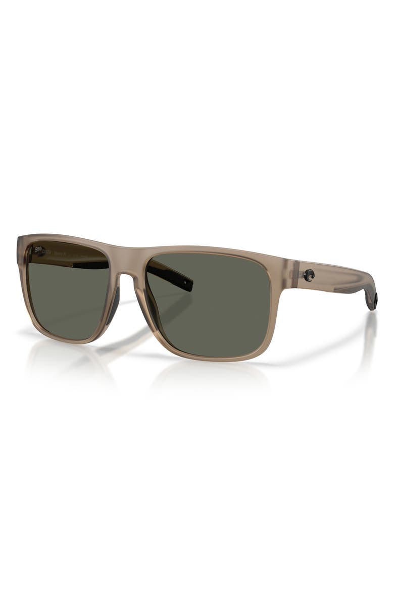 Costa Del Mar Spearo XL 59mm Polarized Square Sunglasses, Alternate, color, Matte Brown Smoke / Gray 580G