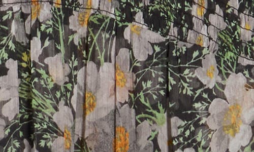 Cinq À Sept Cosmo Flowers Long Sleeve Babydoll Dress In Green