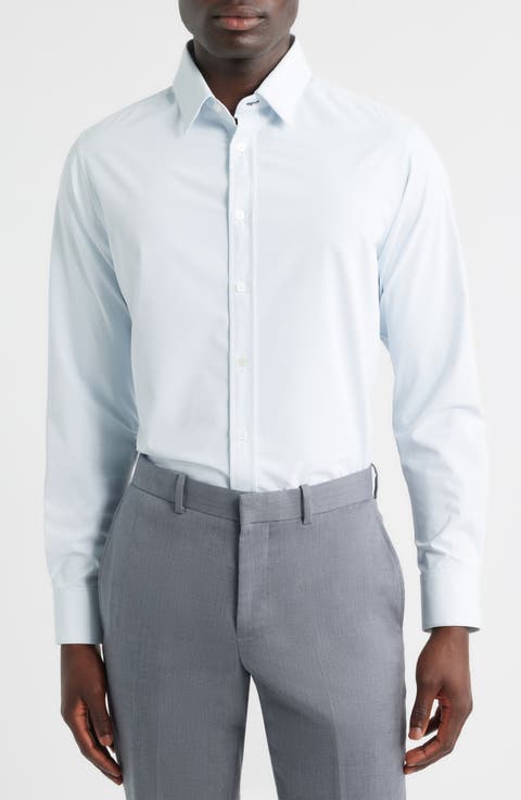 Leeward Trim Fit Check Performance Button-Up Shirt
