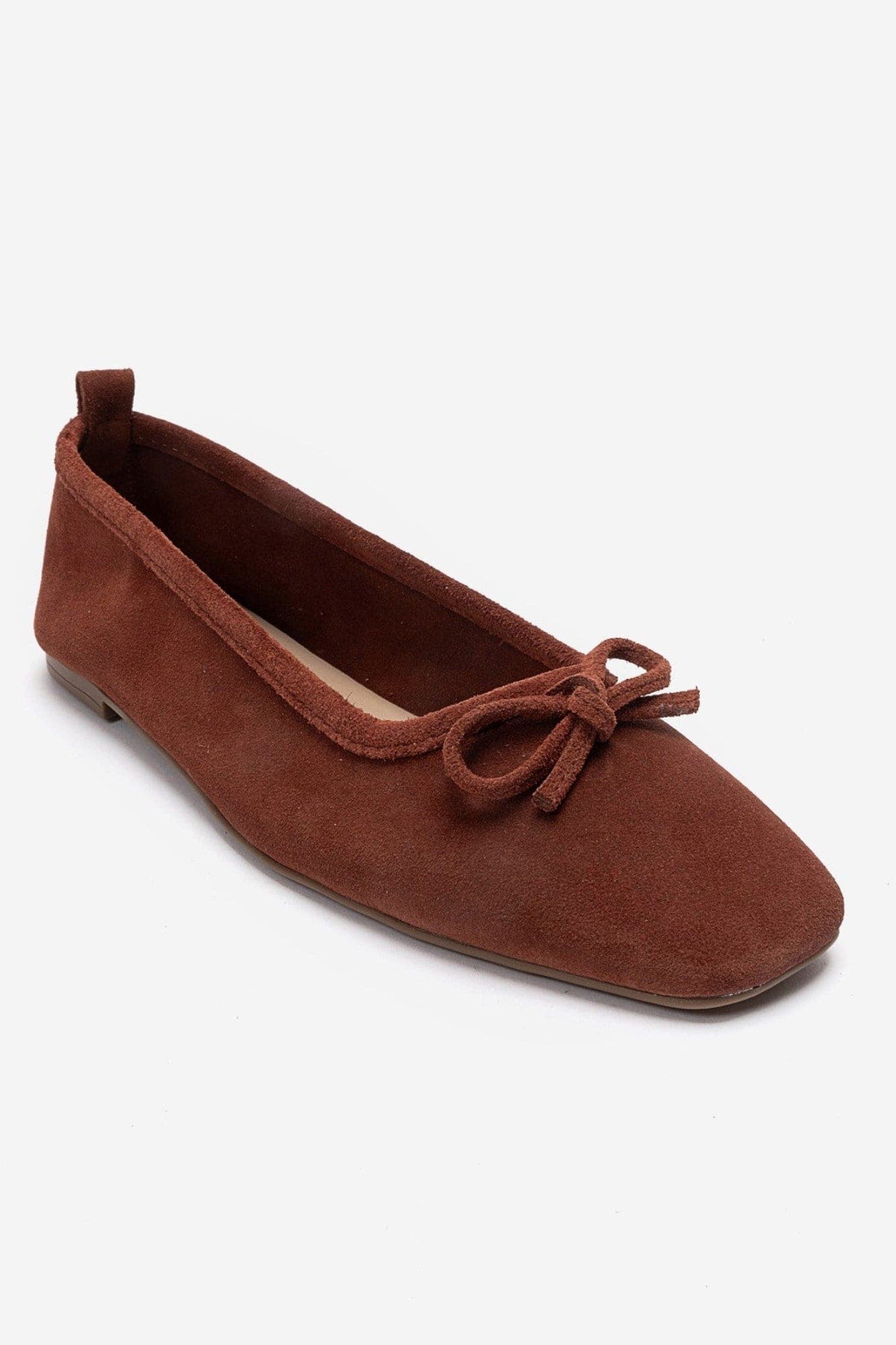 Sosa Leather Ballet Flat, Alternate, color, Terracotta Suede