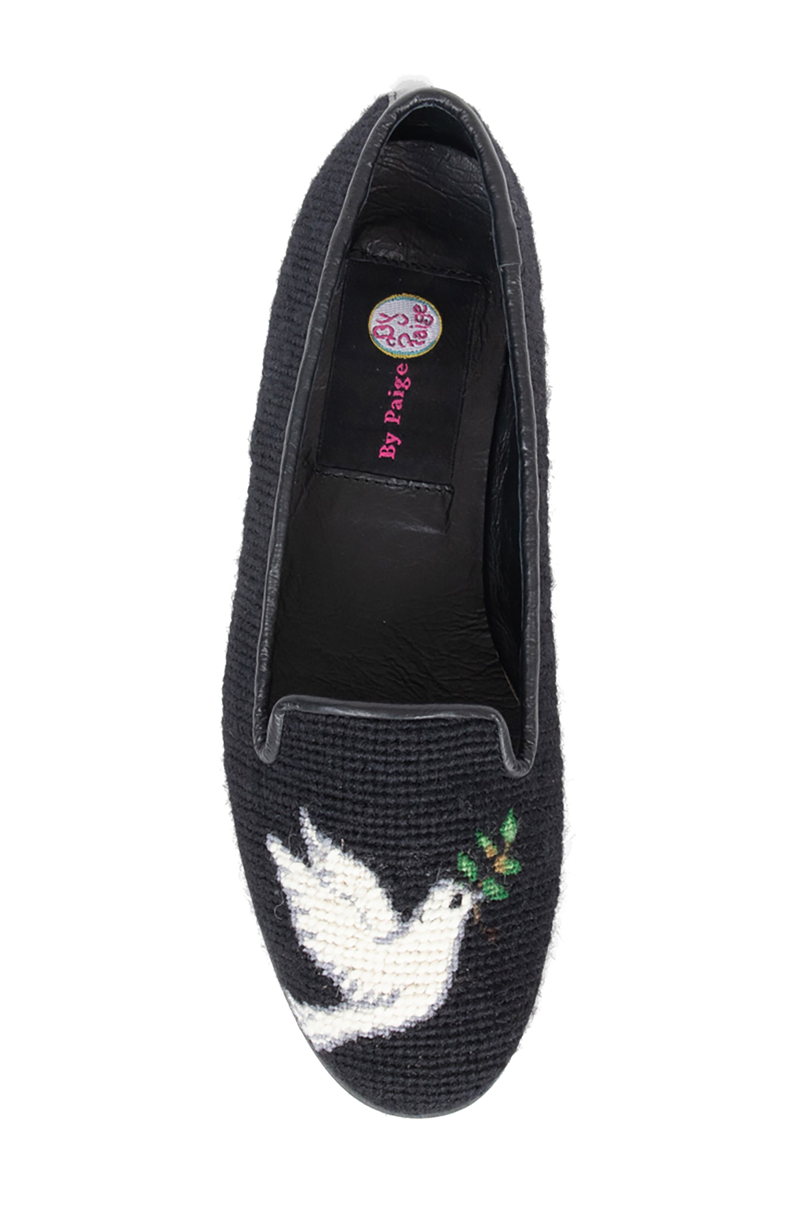 ByPaige BY PAIGE Needlepoint Dove Flat, Alternate, color, Black
