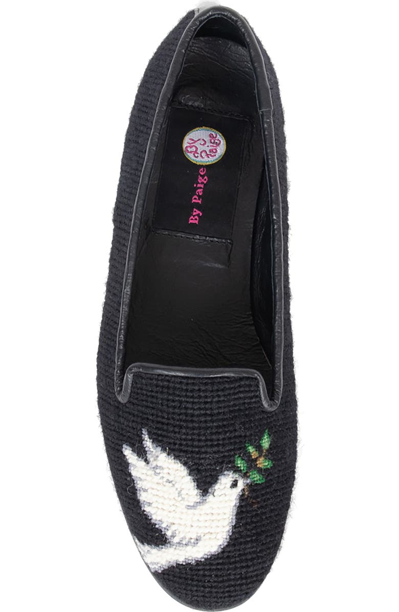 ByPaige BY PAIGE Needlepoint Dove Flat, Alternate, color, Black