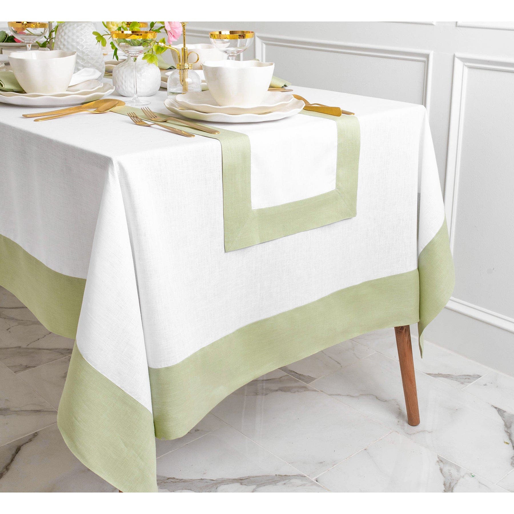 selected Sage Green and White