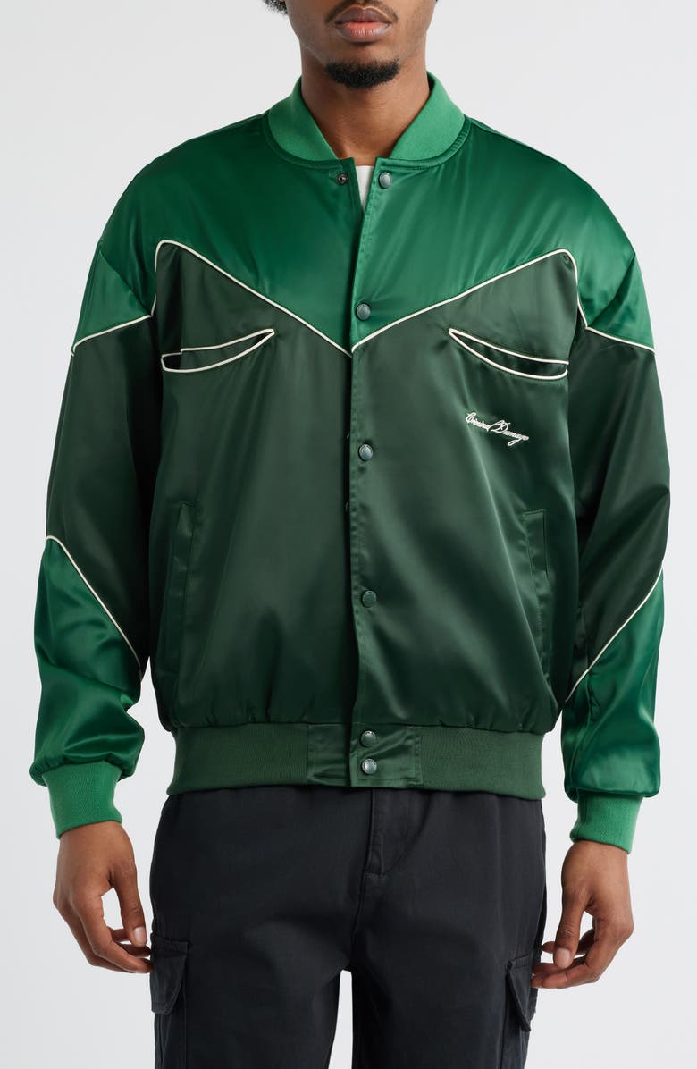 CRIMINAL DAMAGE Western Satin Bomber Jacket, Alternate, color, 
