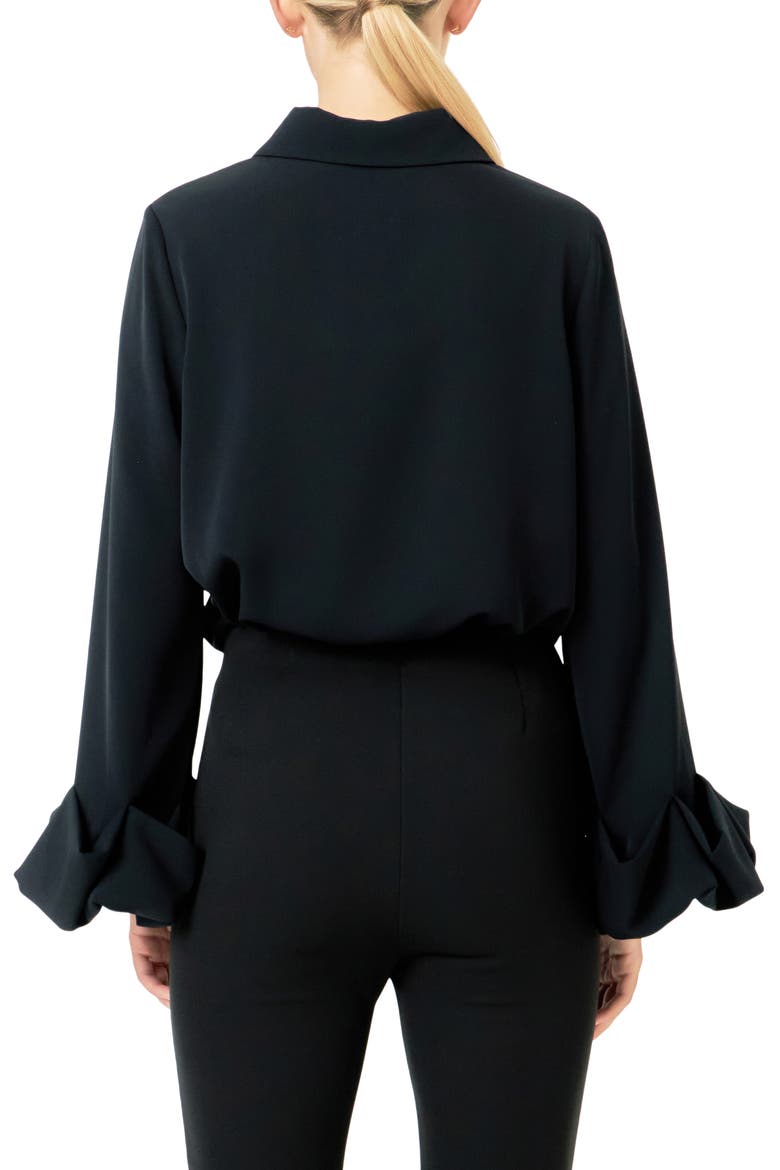 Bubble Cuff Shirt, Alternate, color, BLACK