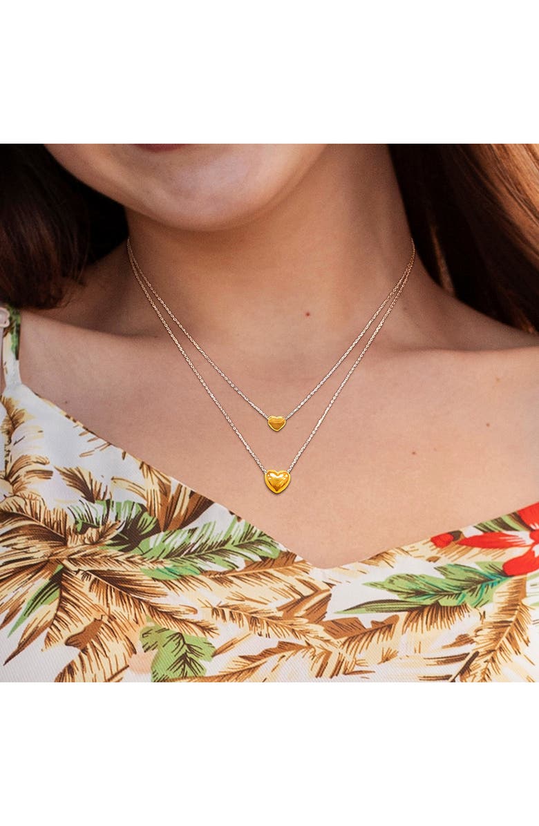 DELMAR Heart Charm Double Strand Necklace, Alternate, color, Gold