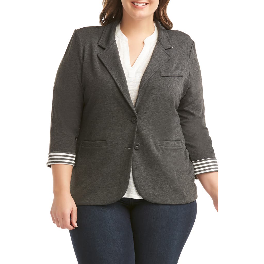 Tart Lemon Tallie Blazer In Charcoal W/stripe