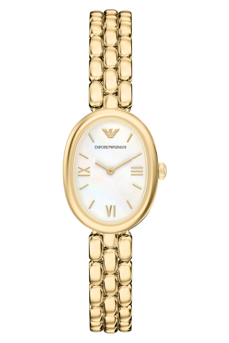 Small Sinfonia Mother-of-Pearl Bracelet Watch, 22mm x 28.2mm, Main, color, GOLD