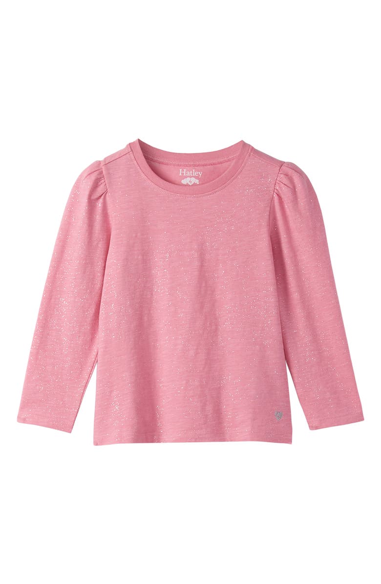 Hatley Kids' Sea Sparkle Puff Sleeve Cotton T-Shirt, Main, color, Sea Pink