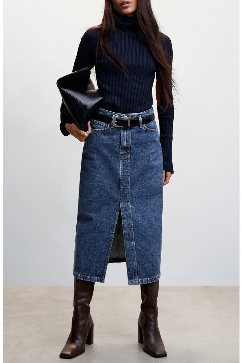 Denim Skirt, Alternate, color, OPEN BLUE