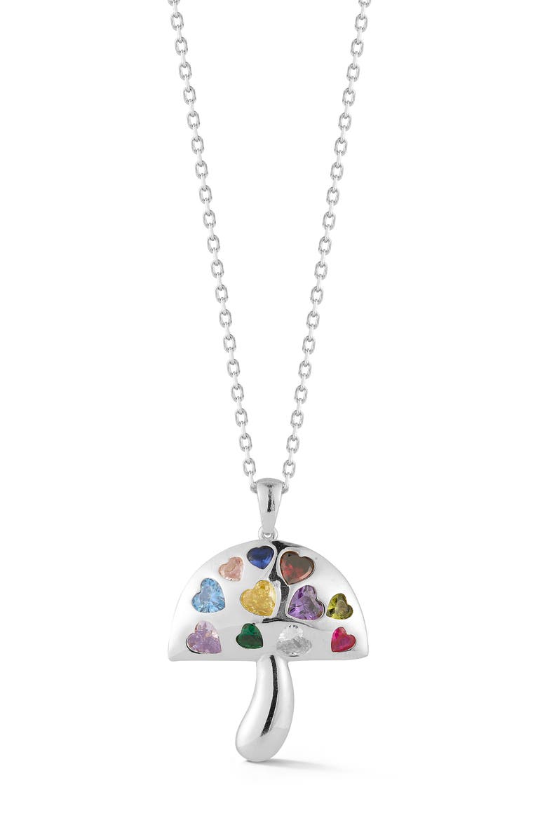 Mushroom Pendant Necklace, Main, color, SILVER