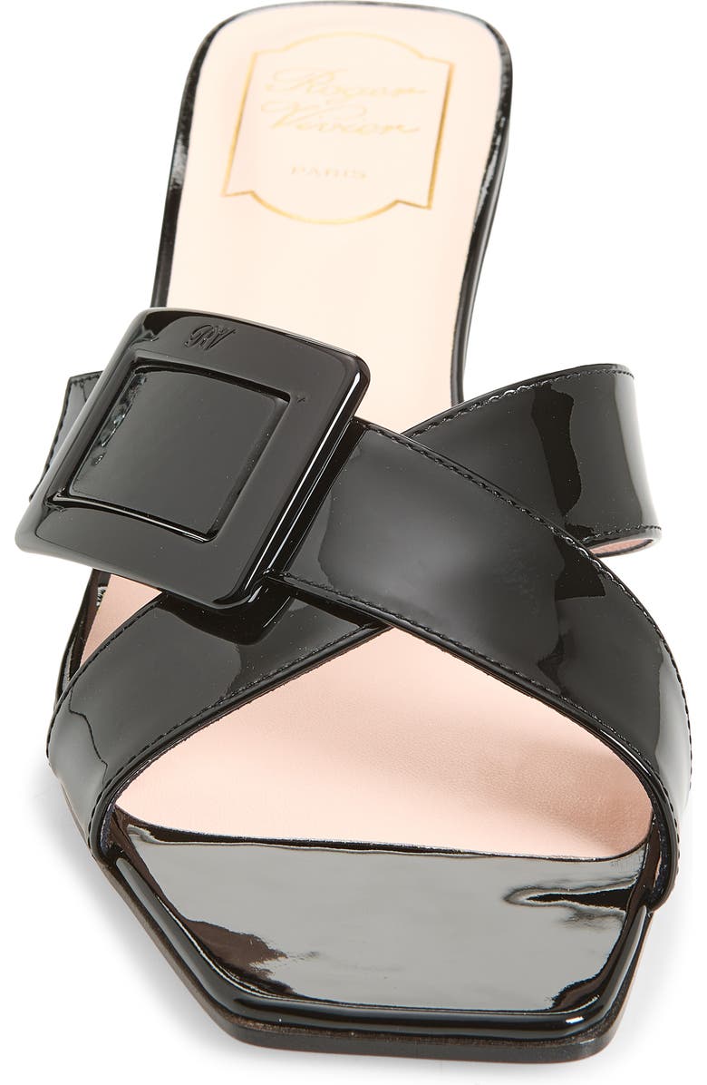 Roger Vivier Belle Vivier Crisscross Strap Block Heel Sandal, Alternate, color, Nero