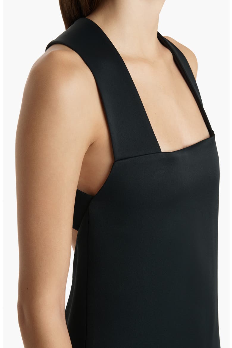 Mella Bonded Crepe Back Satin Minidress, Alternate, color, BLACK