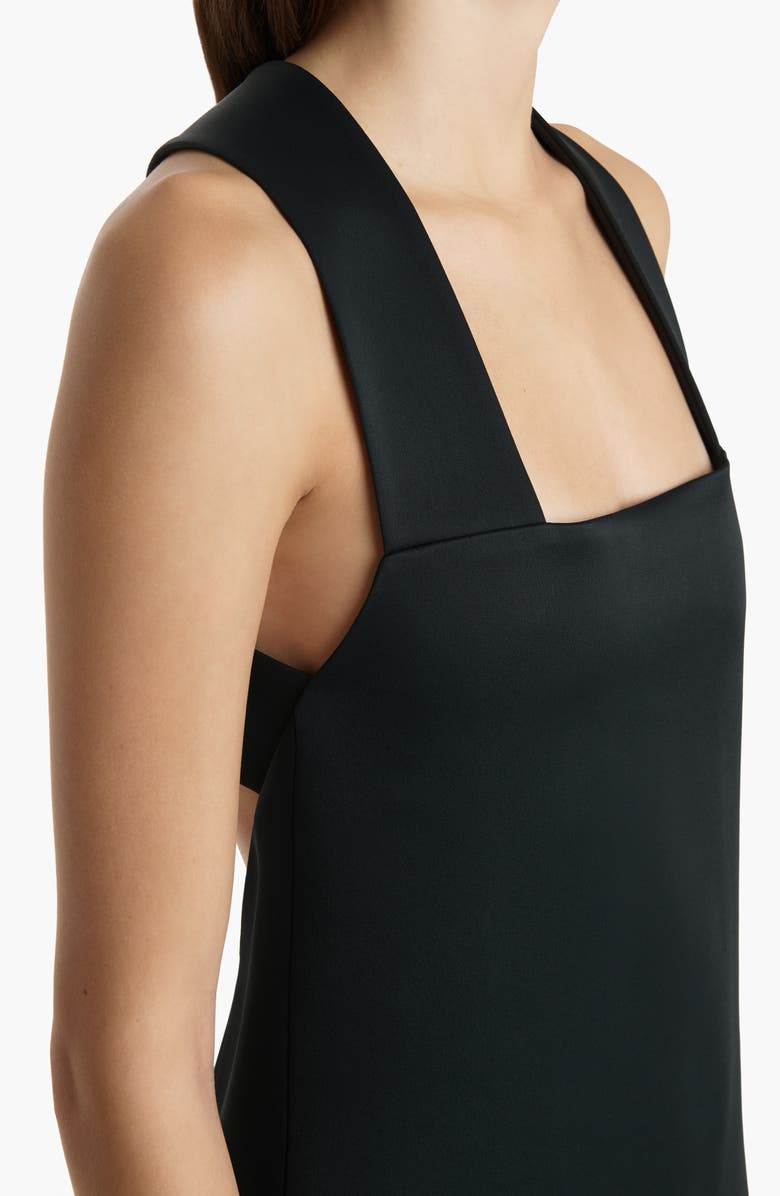 Khaite Mella Bonded Crepe Back Satin Minidress, Alternate, color, Black