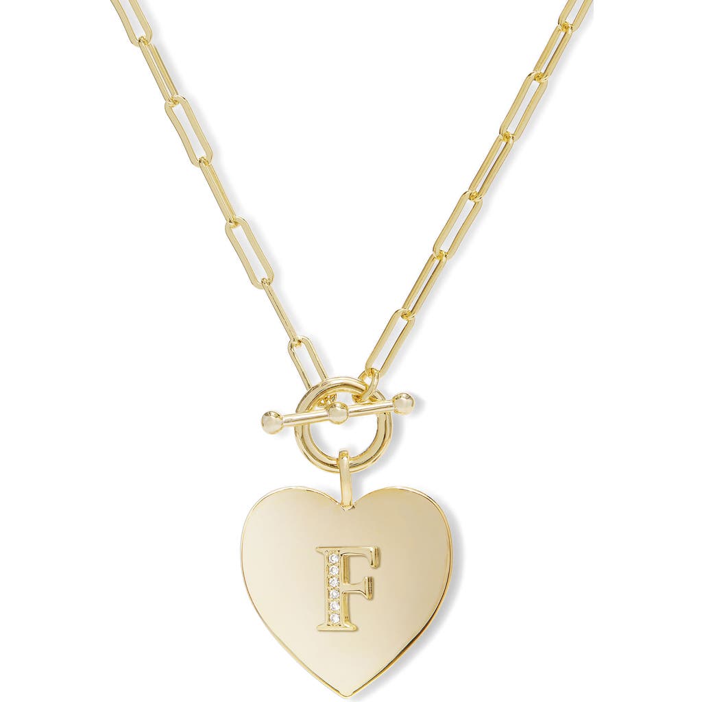 Melinda Maria Love Letters Initial Heart Medallion Necklace In Gold F