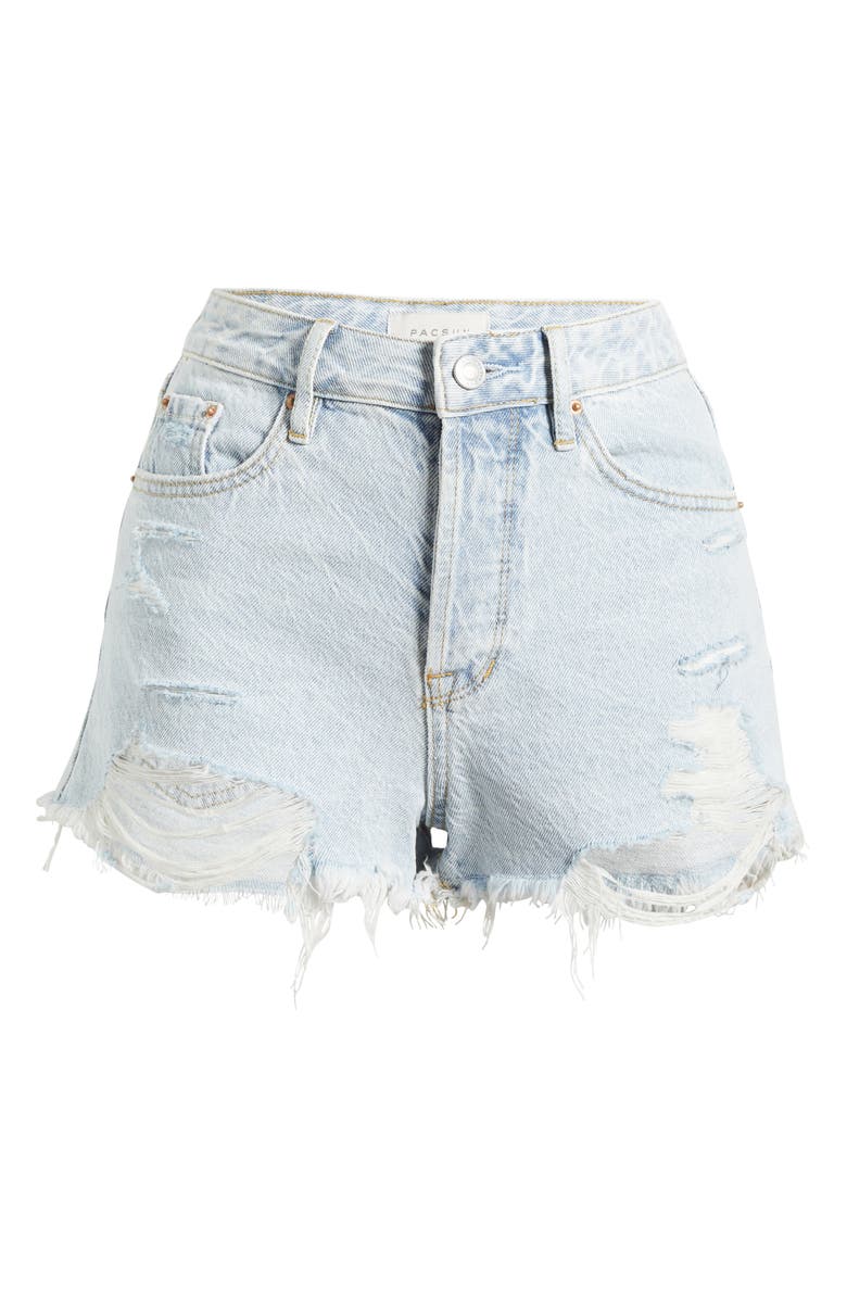 PacSun Festival High Waist Denim Shorts, Alternate, color, Med Wash