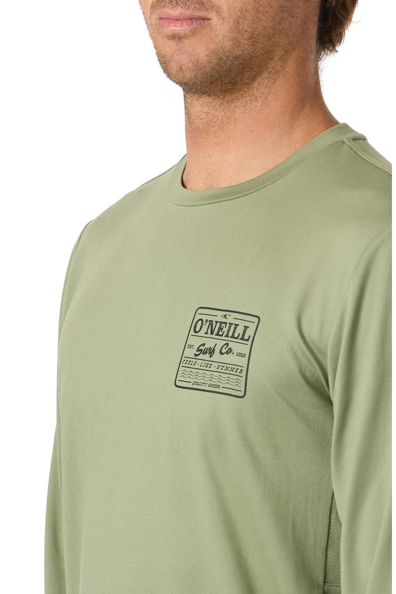 Block UPF Performance Graphic Long Sleeve T-Shirt, Alternate, color, OIL GREEN
