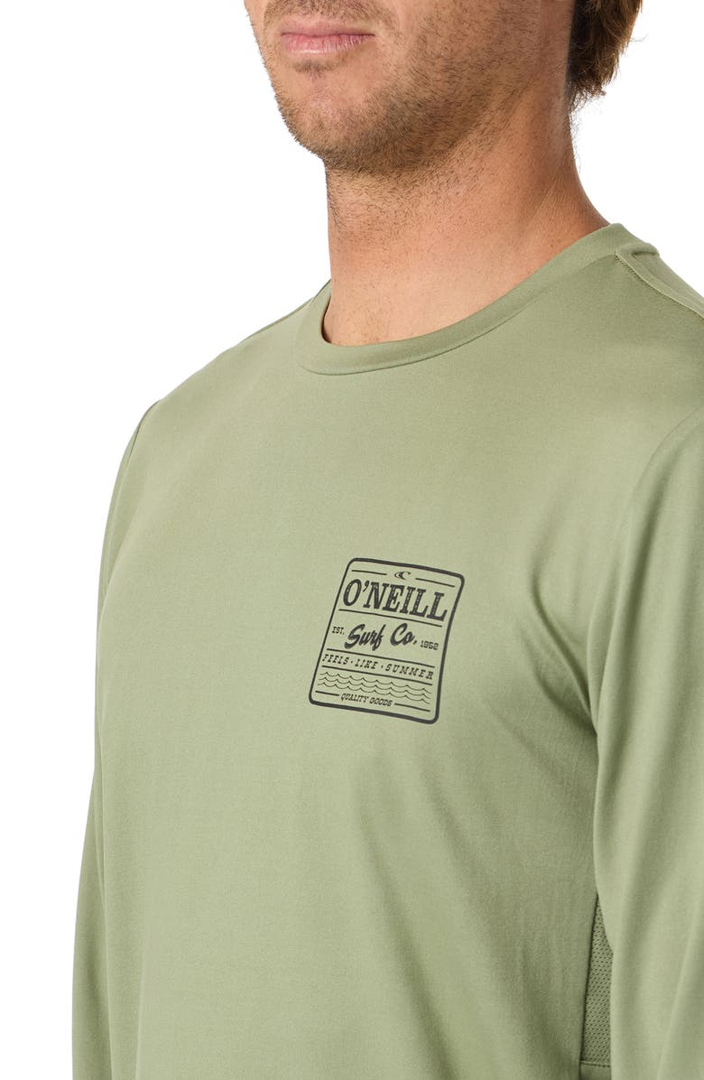 O'Neill Block UPF Performance Graphic Long Sleeve T-Shirt, Alternate, color, Oil Green