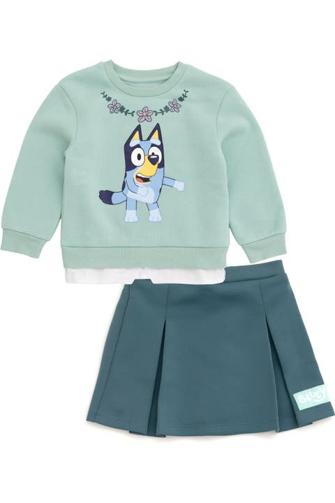 2-Piece Fleece Sweatshirt and Skort Set
