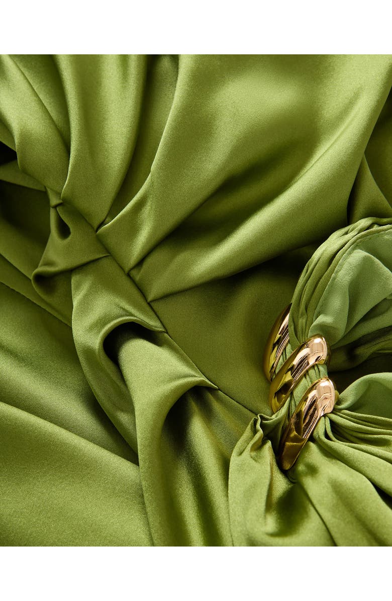 Veronica Beard Izaren Halter Neck Silk Blend Dress, Alternate, color, Cactus