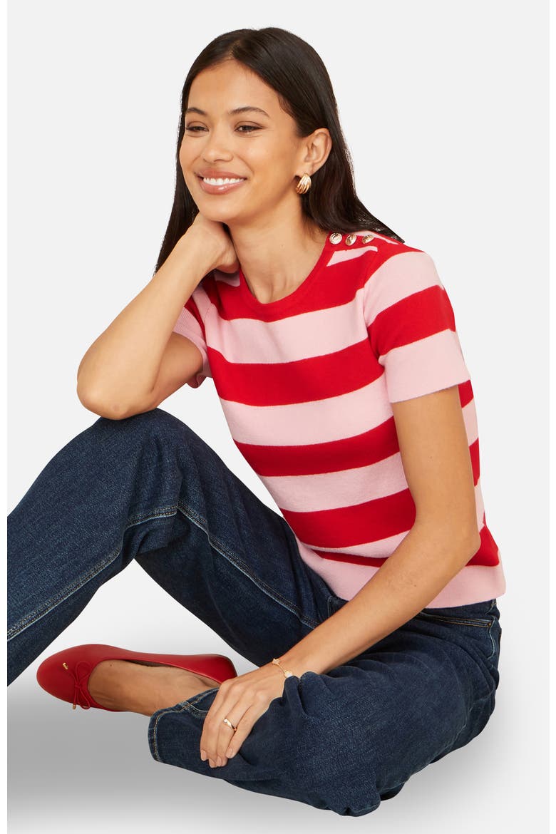 Block Stripe Knitted Top, Alternate, color, Red