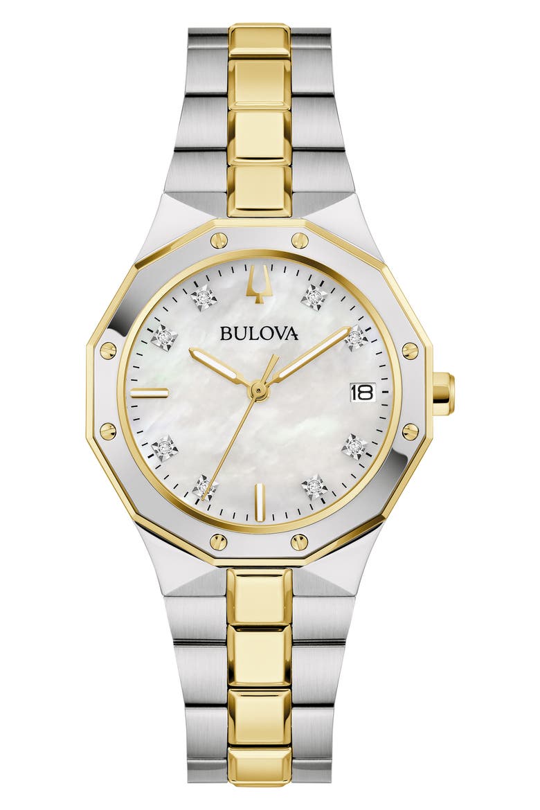 Classic Prestige Diamond Bracelet Watch, 32mm x 32mm, Main, color, TWO-TONE