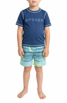 Spyder Kids' Rashguard Top & Swim Trunks Set