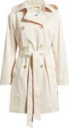 Sam Edelman Hooded Belted Double Breasted Trench Coat
