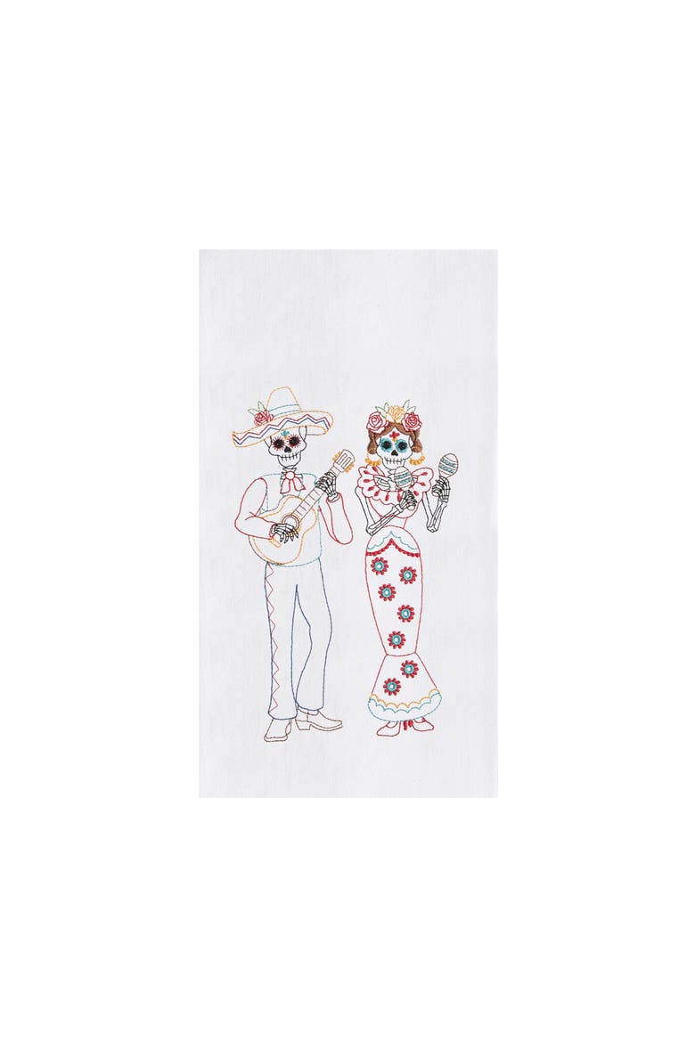 Mariachi Skeleton Duo Towel, Main, color, Red