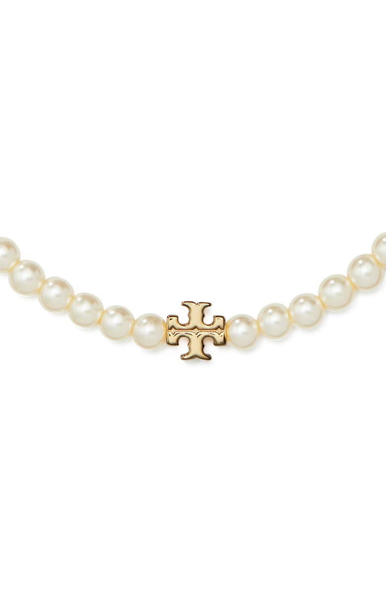 Tory Burch Kira Faux Pearl Bracelet, Alternate, color, Tory Gold / Pearl
