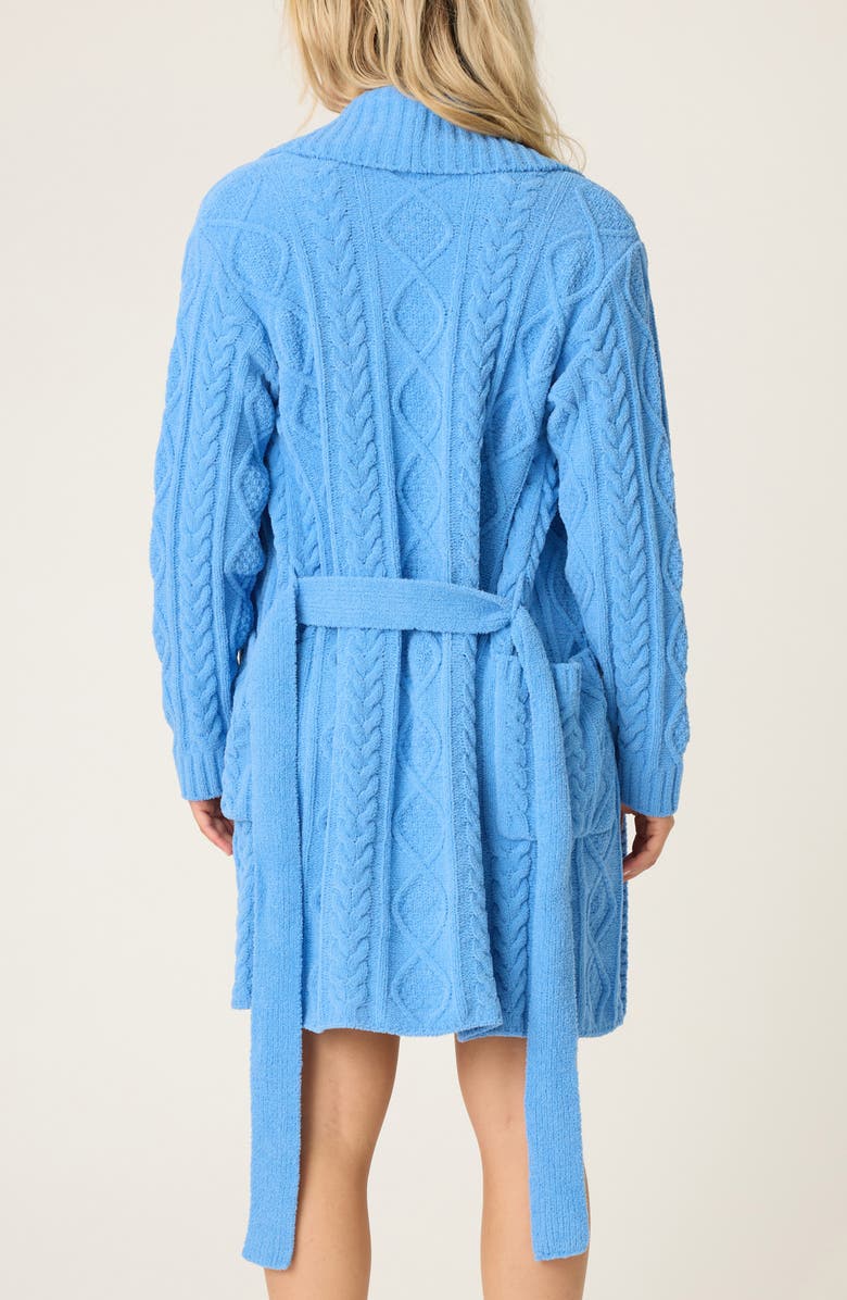 PJ Salvage Cozy Chenille Cable Knit Robe, Alternate, color, Sea