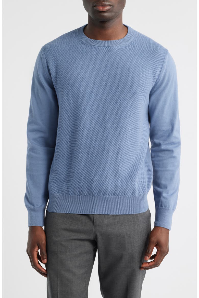 Cotton Crewneck Sweater, Main, color, BLUE