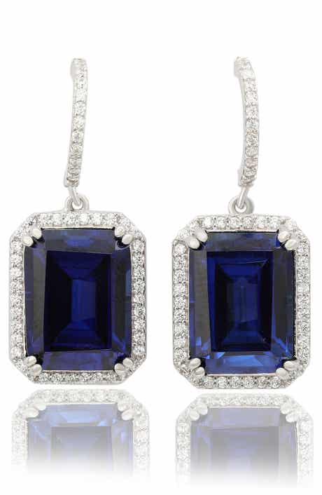 SUZY LEVIAN Cubic Zirconia Halo Drop Earrings