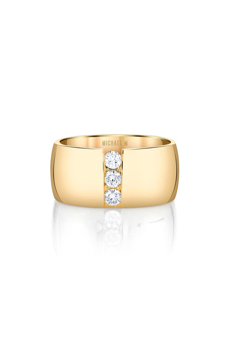Michael M Orb Diamond Split Cigar Ring, Alternate, color, Yellow Gold