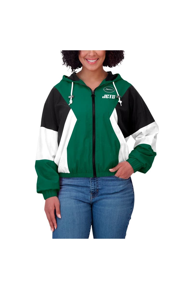 WEAR by Erin Andrews Women's WEAR by Erin Andrews  Green New York Jets Color Block Full-Zip Windbreaker Jacket, Alternate, color, Green
