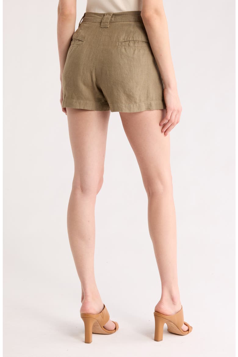 Leo Safari Linen Shorts, Alternate, color, COVERT GREEN