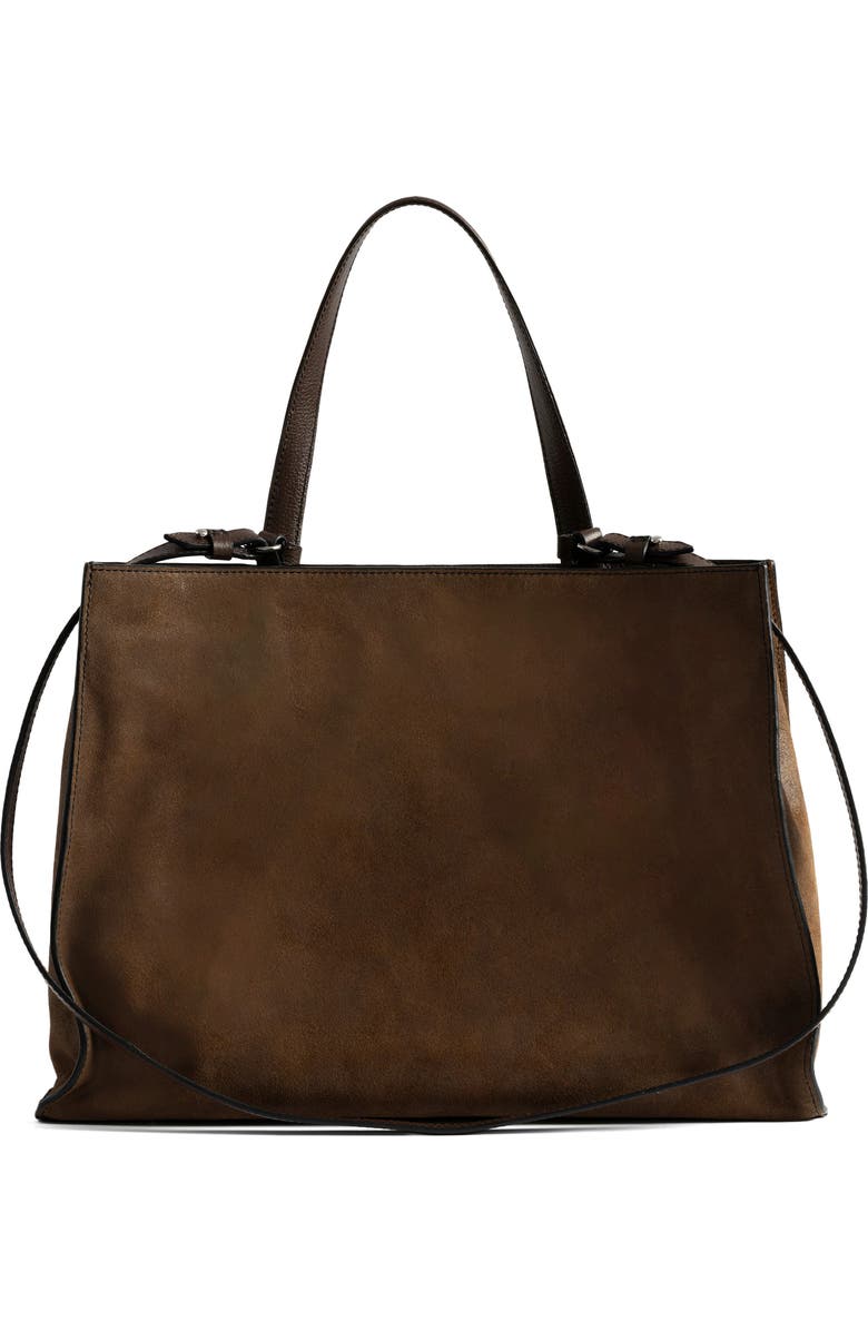 Zadig & Voltaire Jack Suede & Leather Shoulder Bag, Alternate, color, Wood