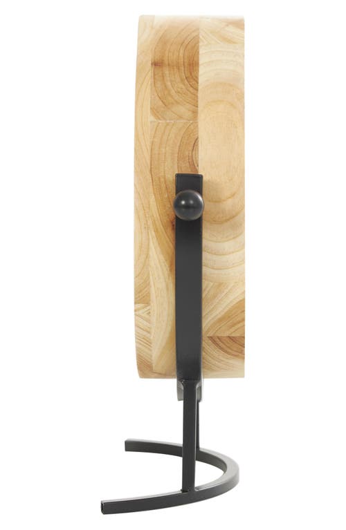 Vivian Lune Home Modern Light Brown Wood Clock In Light Brown