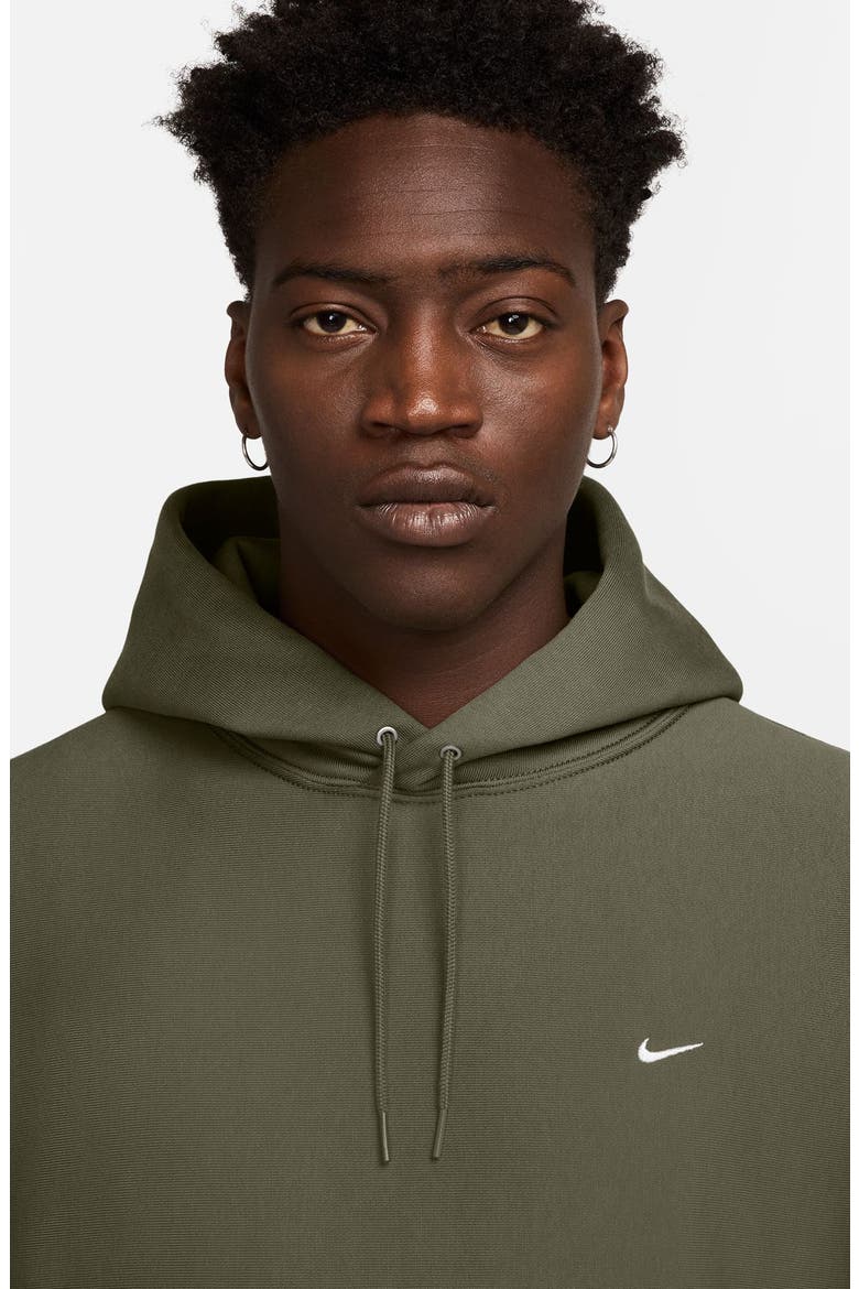 Fleece Hoodie, Alternate, color, 222 MEDIUM OLIVE/MEDIUM OLIVE/WHITE
