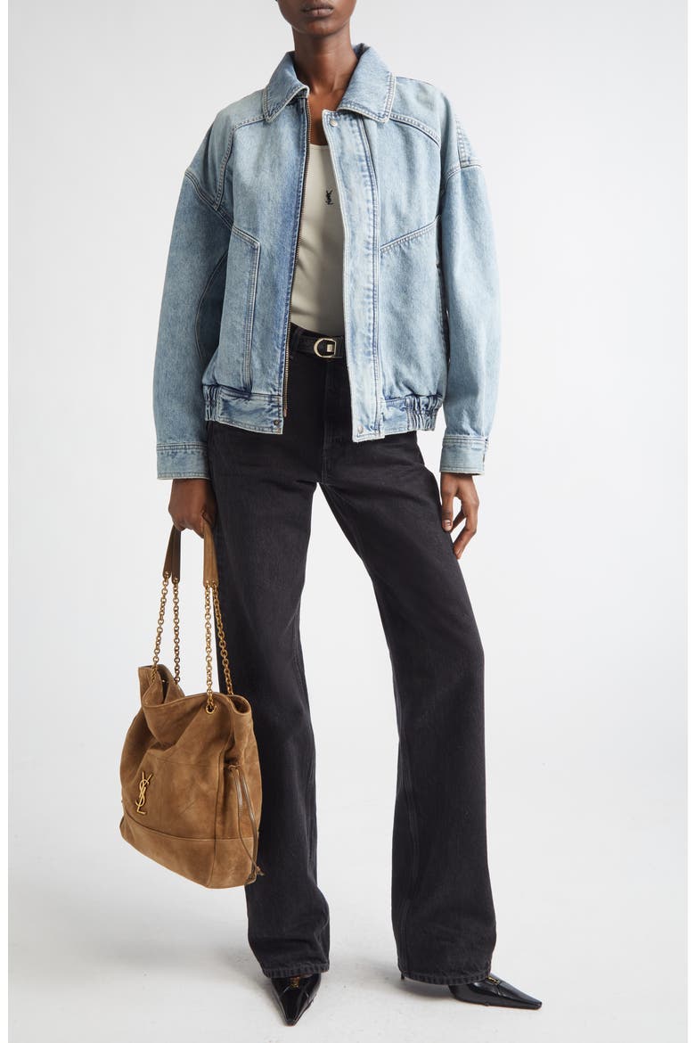 Oversize Denim Jacket, Alternate, color, SOUTH BLUE