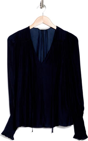 Tie Neck Sateen Blouse