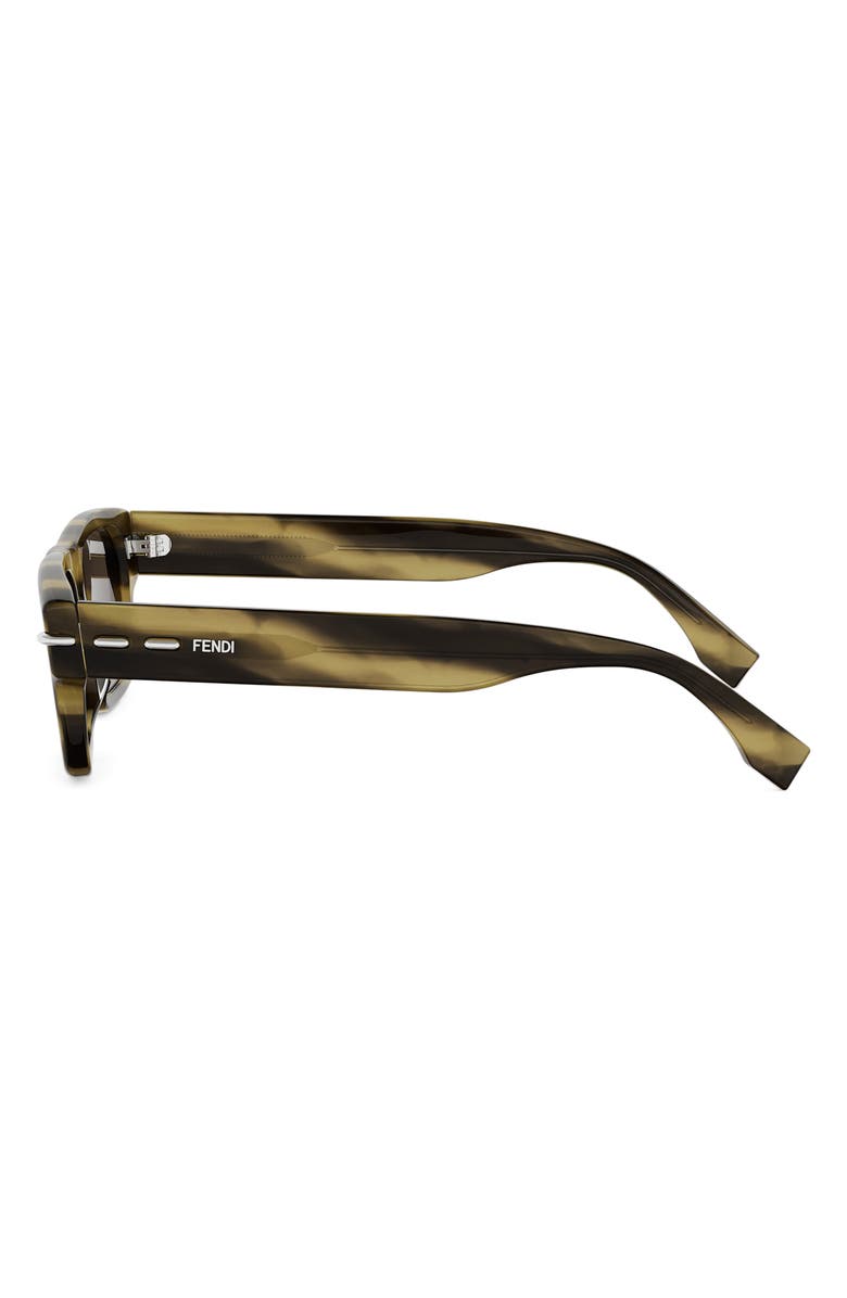 Fendi Selleria 54mm Rectangular Sunglasses, Alternate, color, Brown Horn / Brown