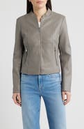 Via Spiga Front Zip Faux Leather Jacket