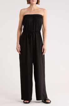 NORDSTROM RACK Strapless Wide Leg Cover-Up Jumpsuit