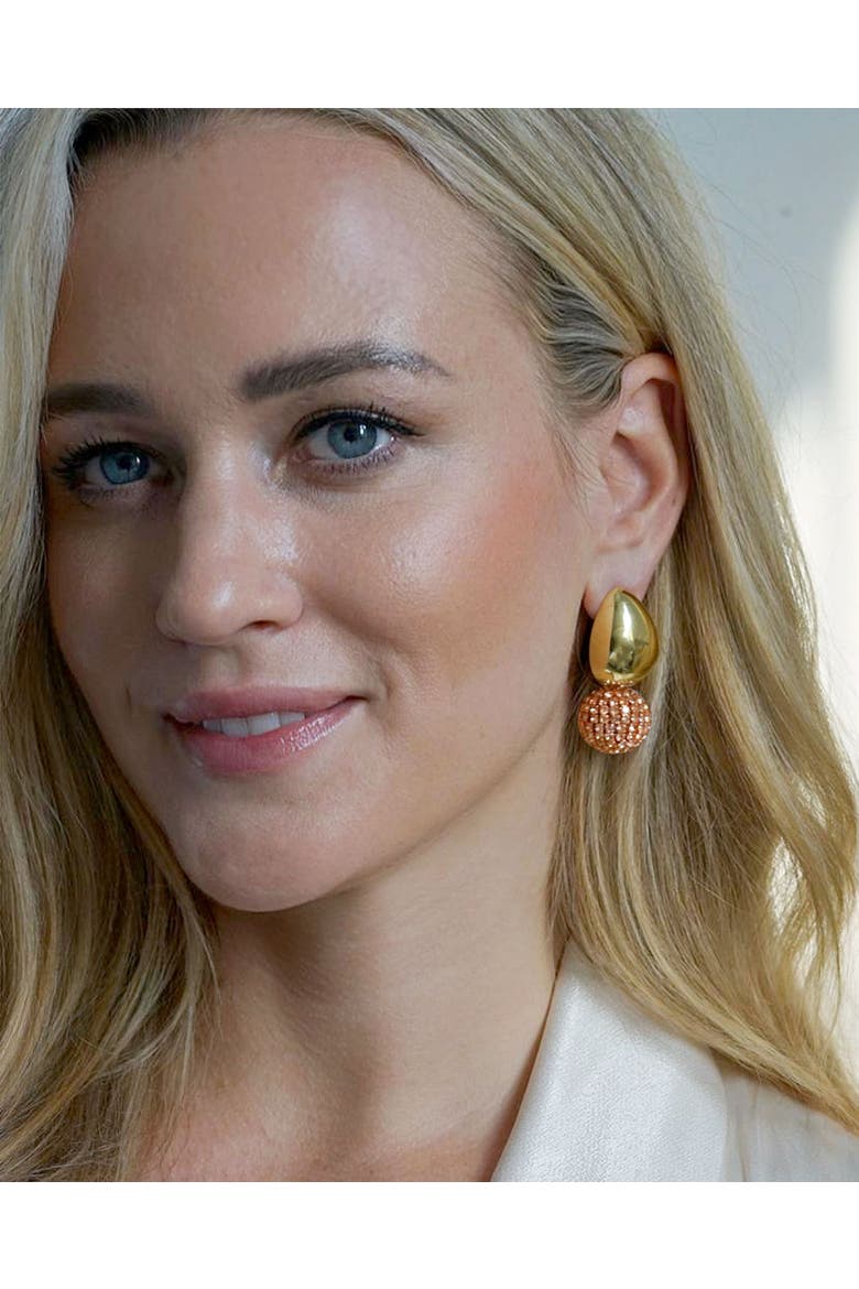 Tulia Glam Earrings, Alternate, color, Peach Sorbet