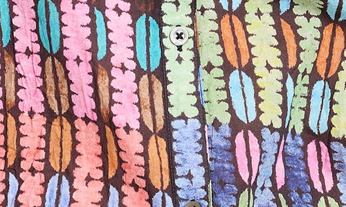 Nic + Zoe Nic+zoe Rainbow Macaroon Crinkled Cotton Button-up Shirt In Pink Multi
